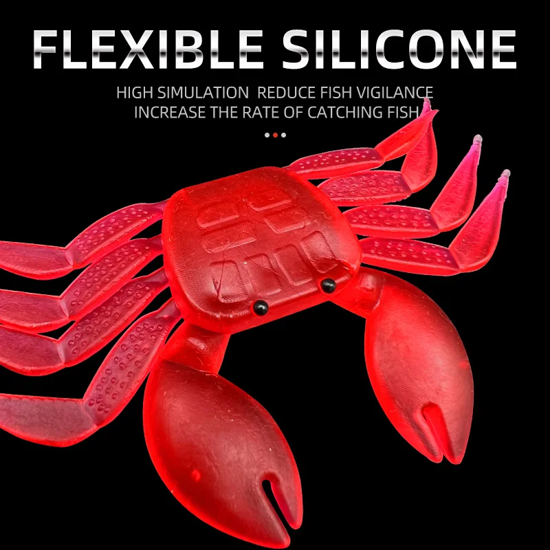 ShareShark Señuelos de cangrejo suave con cuerpo 3D - imagen 2