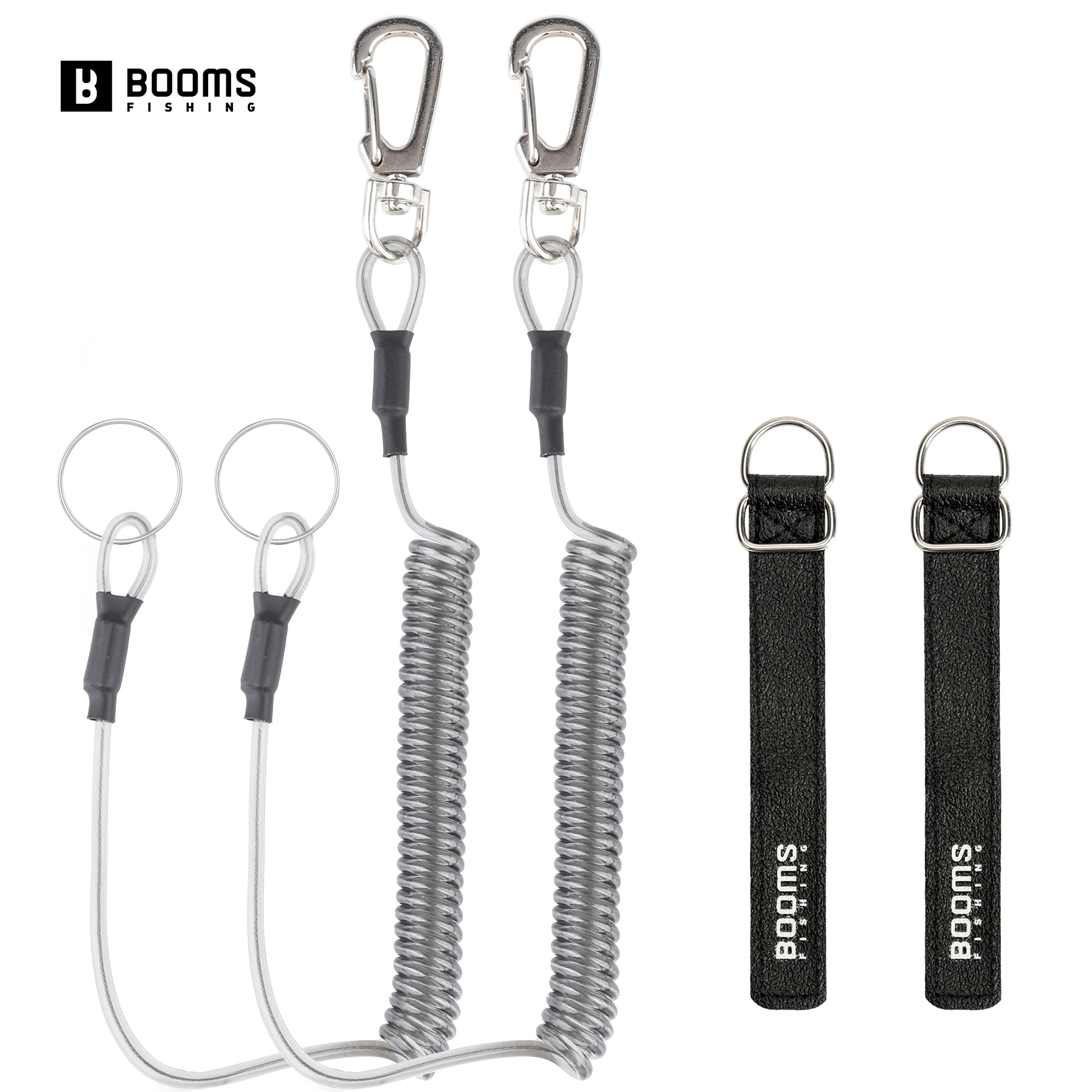 Detalle del cordón Booms Fishing T04RB1 con mosquetón y anillo