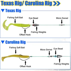 Cuentas de plástico redondas para aparejos Texas Carolina