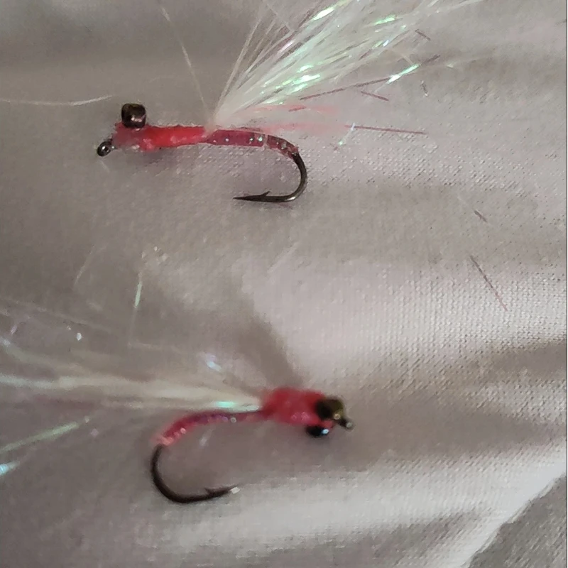 Anzuelos mosca de acero al carbono sin enganche y vástago curvo Minnow - imagen 4