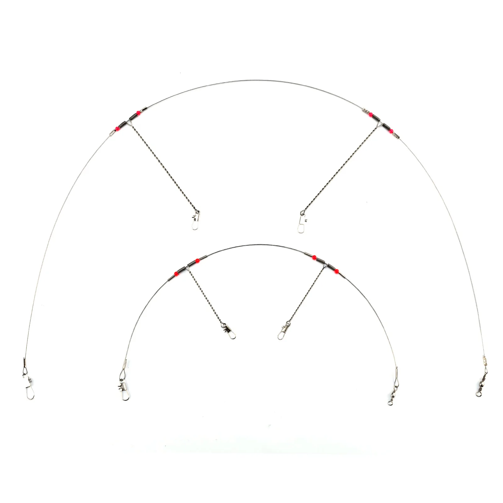 Aparejo surfcasting inox de doble brazo con eslabón giratorio