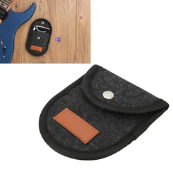 Estuche fieltro gris/negro para porta púas guitarra eléctrica