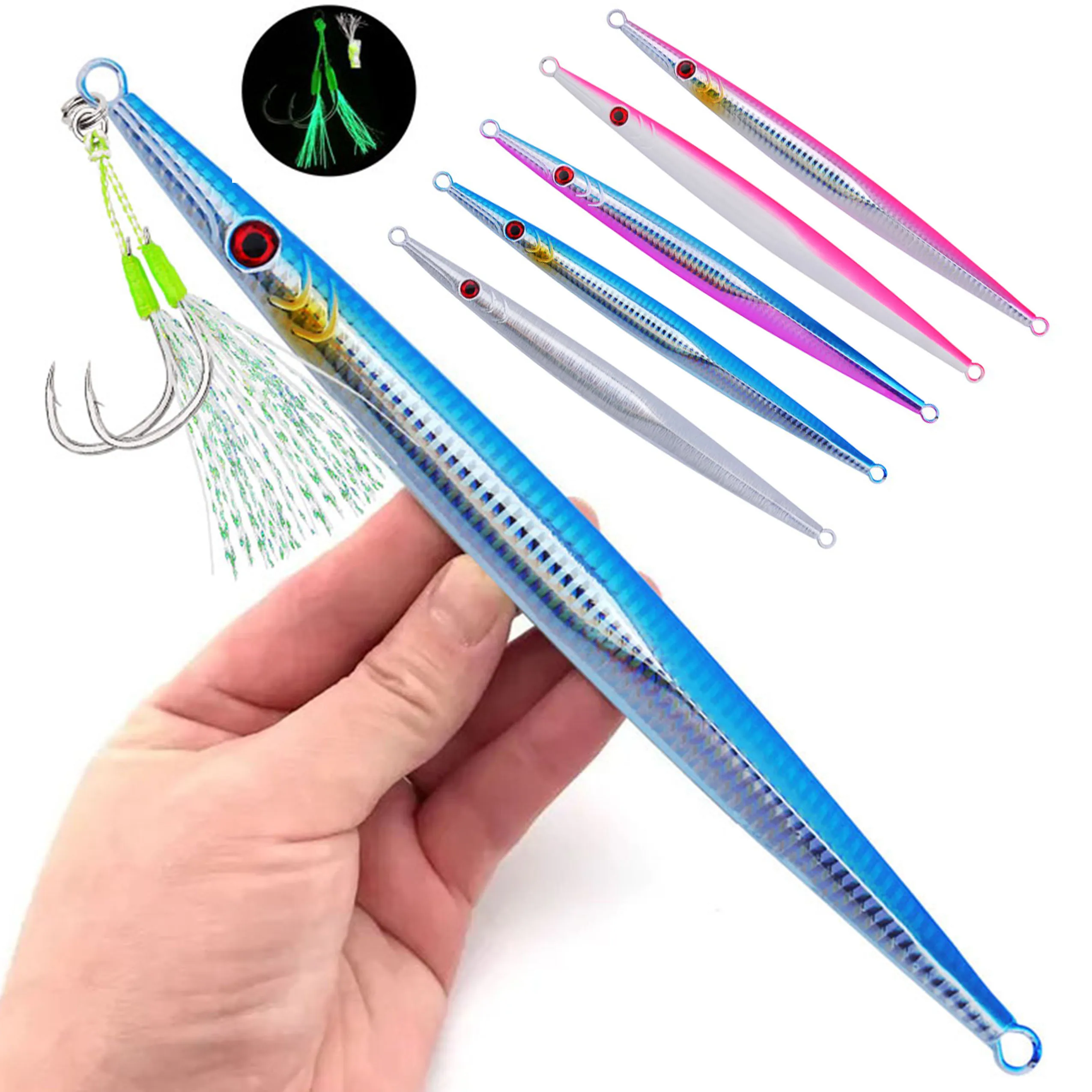 Señuelo metálico luminoso de hundimiento rápido para pesca en mar - imagen 3