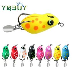 Señuelo rana suave TopWater artificial para pesca con anzuelos dobles