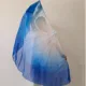 Abanico de danza Yangko degradado con diseño espina de pescado