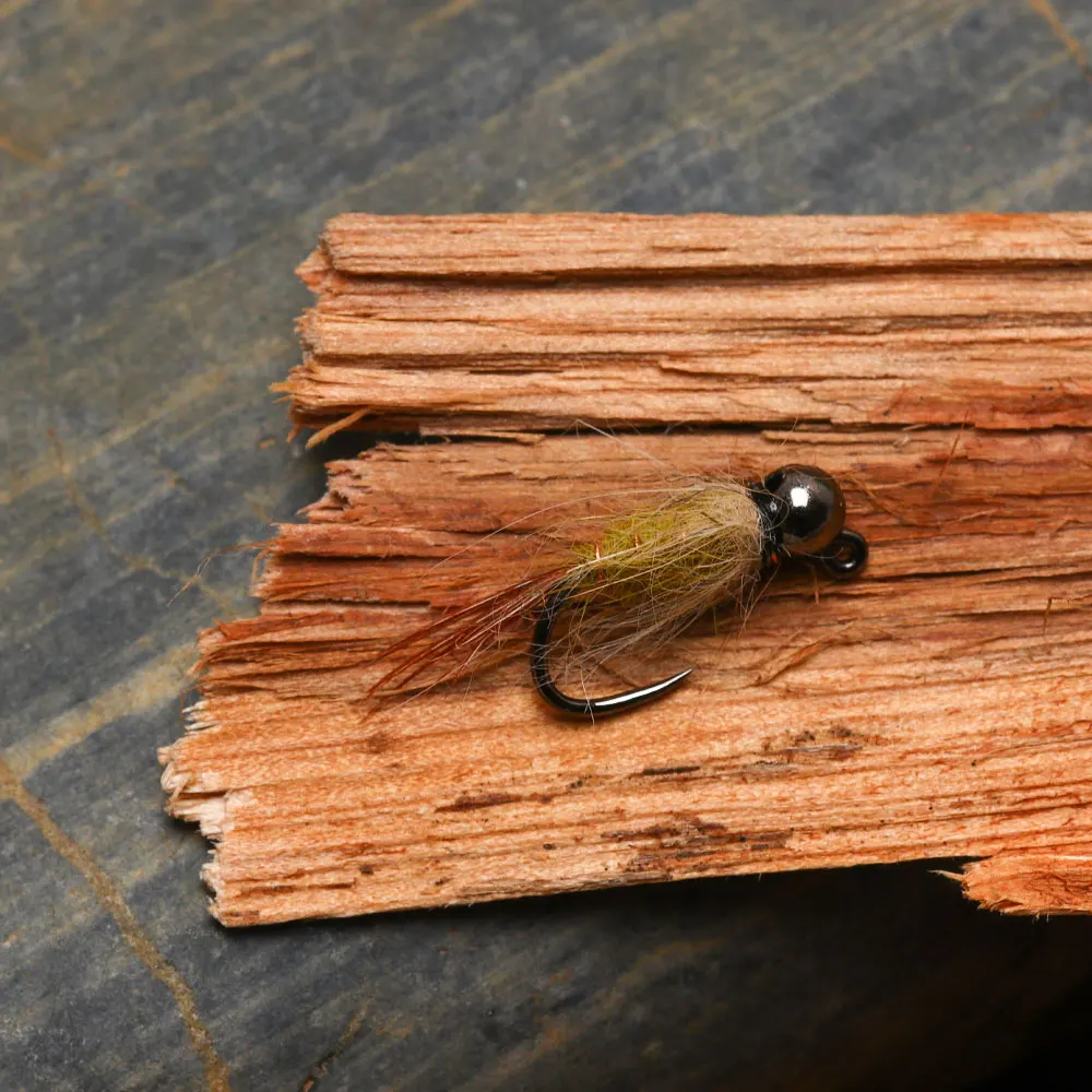 Bimoo Jig Ninfa Euro Tungsteno Oreja de Liebre Mosca Sin Púas Hundida - imagen 2