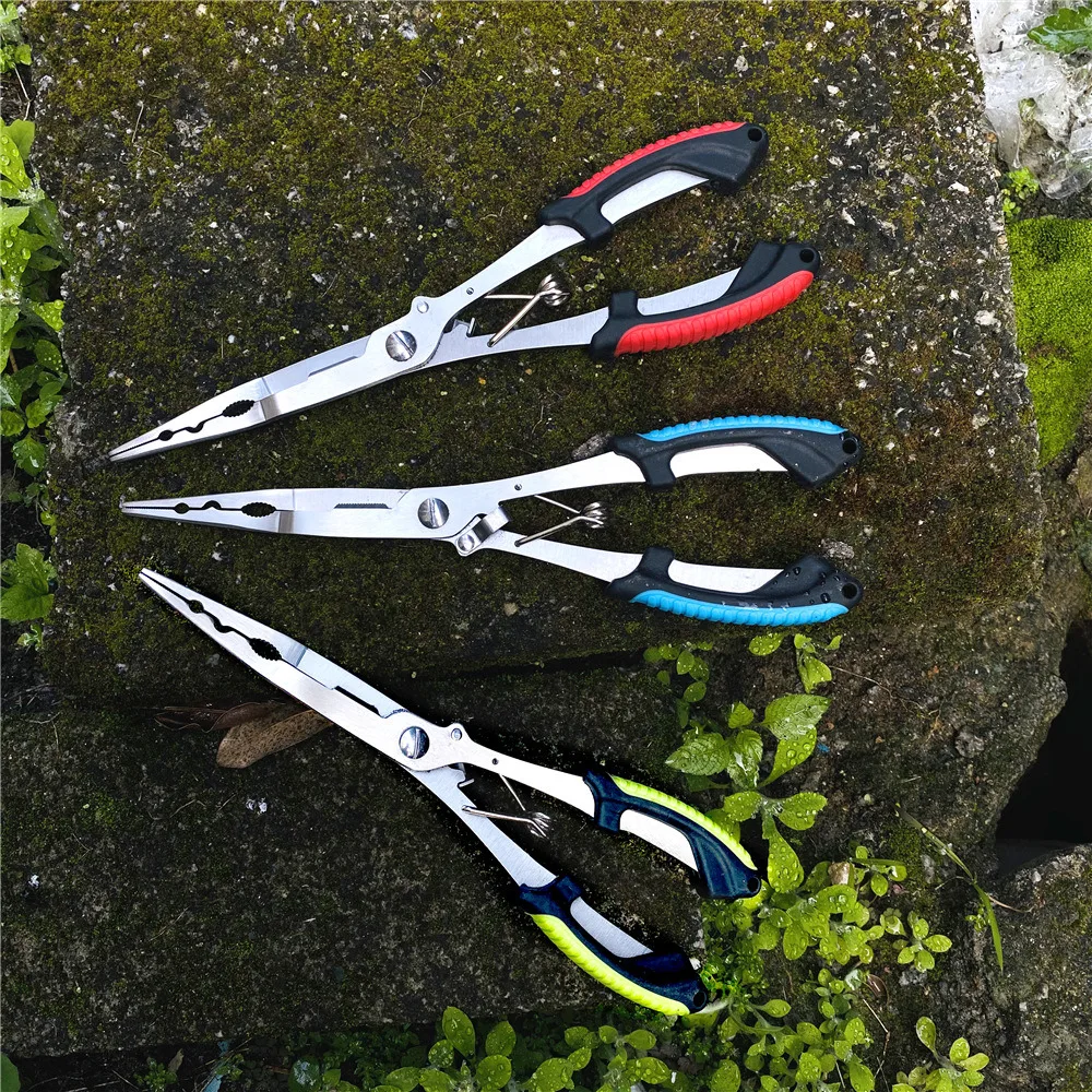 Alicates de pesca con agarre ergonómico antideslizante