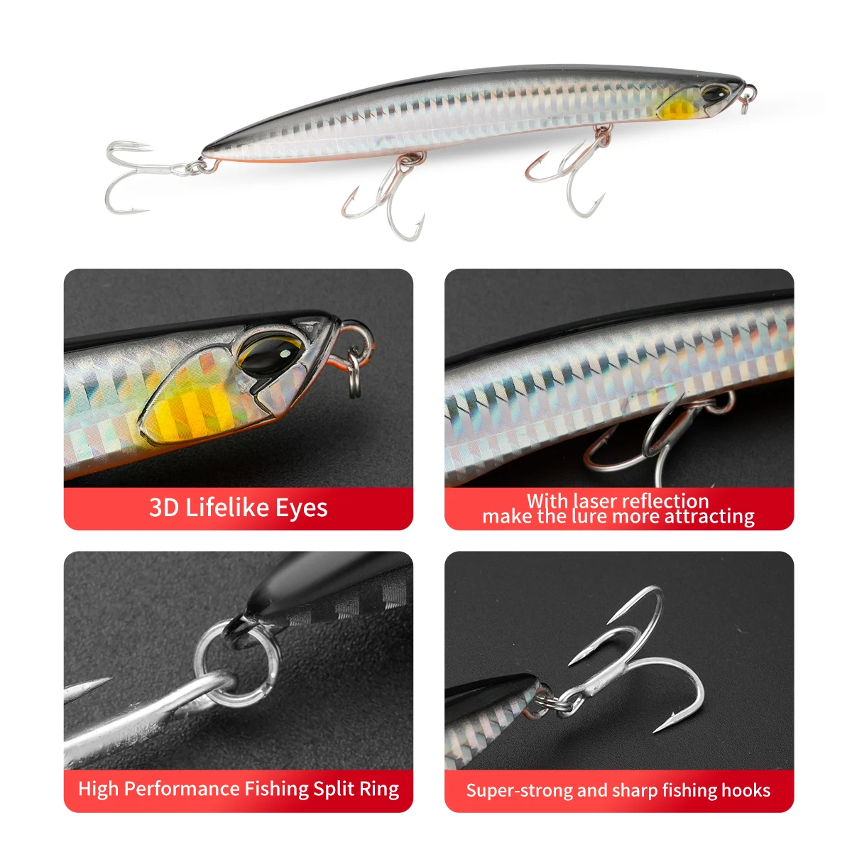 Señuelo Jerkbait lápiz hundible para lubina y trolling agua salada - imagen 2