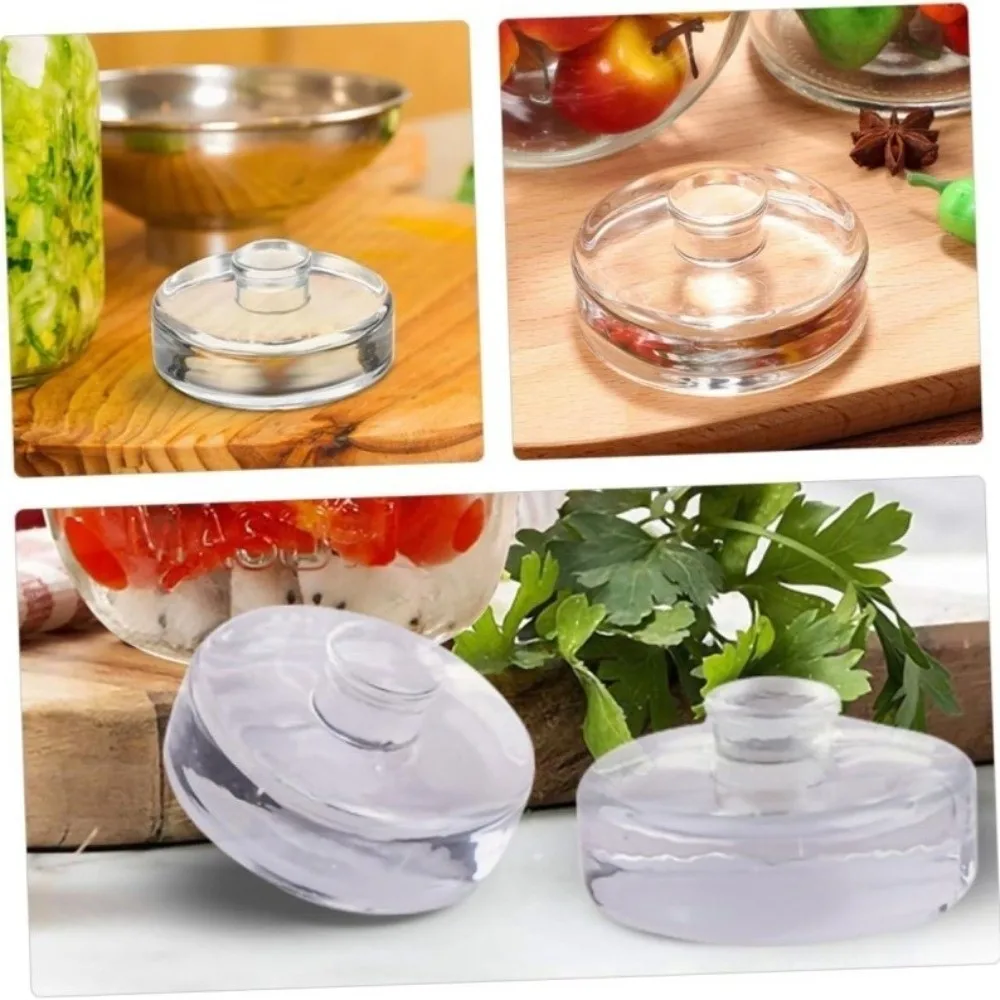 Pesas de vidrio para kimchi con asa y tapa Mason boca ancha - imagen 2