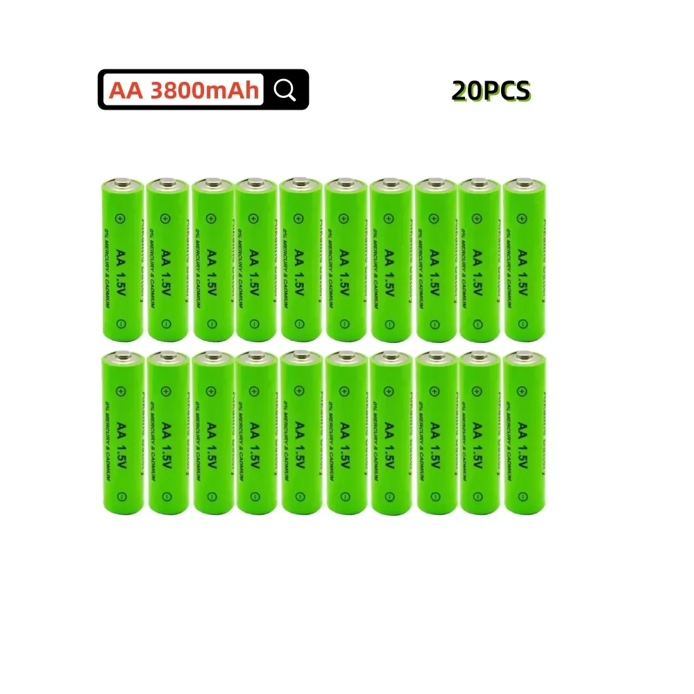 Lote de 20 pilas AA recargables koonenda 3800 mAh