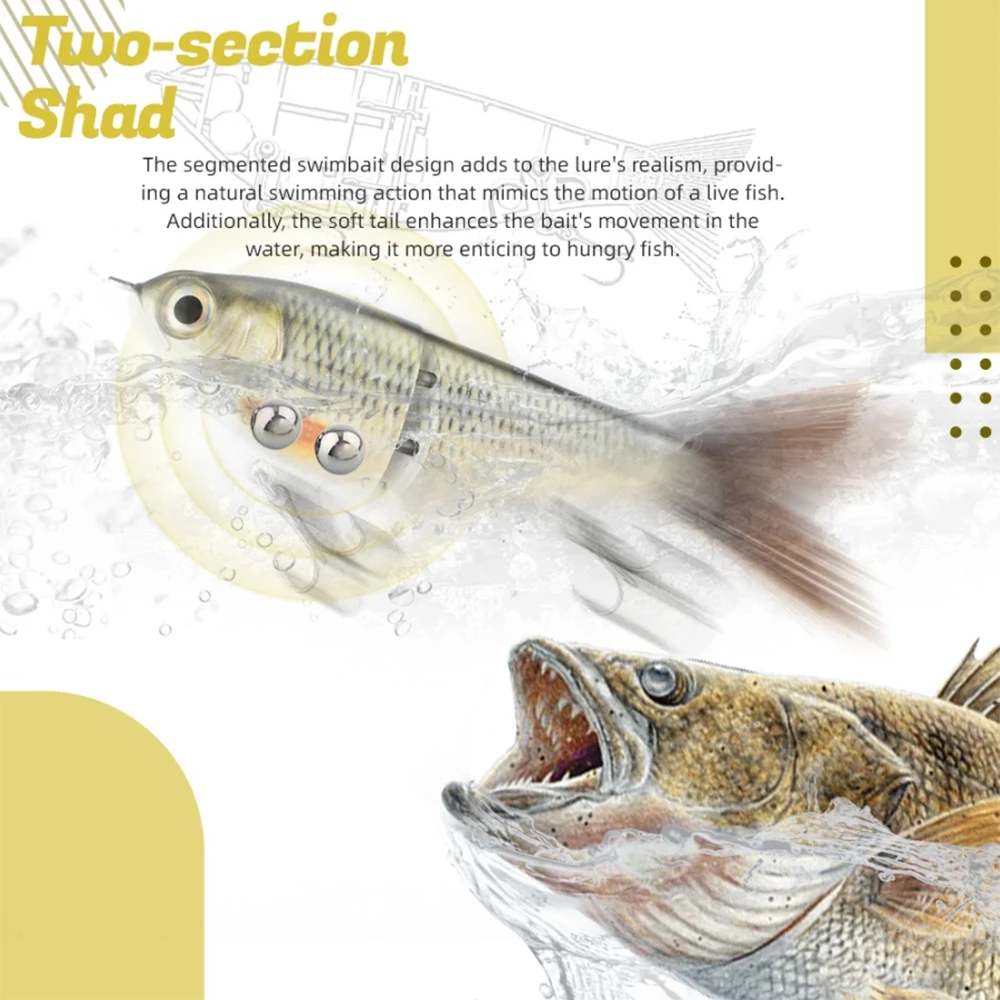 Señuelo Glide Bait con cola de fibra realista – Crankbait