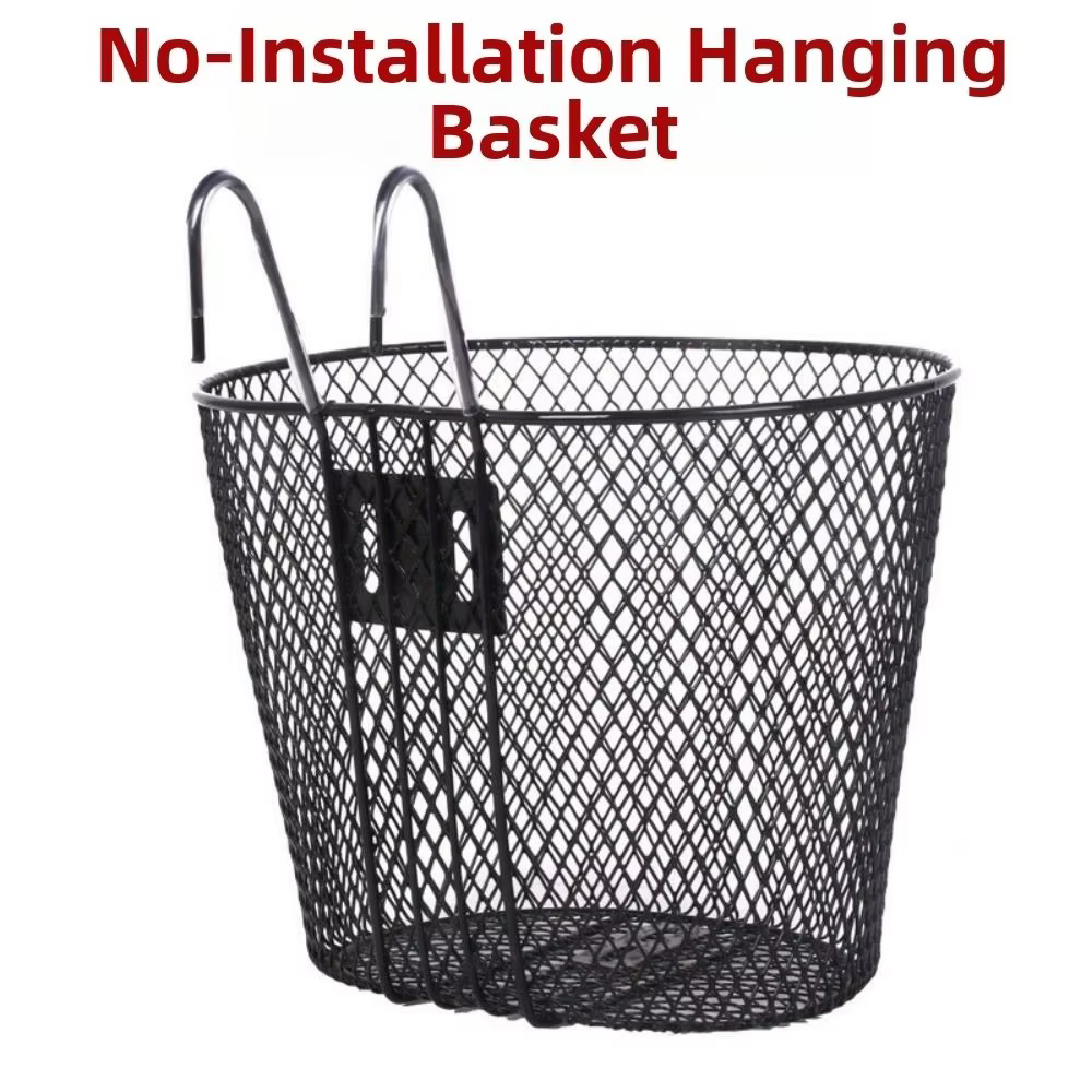 Cesta Delantera Plegable para Bicicleta – Manillar, Hierro Negro 32x25cm
