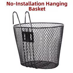 Cesta Delantera Plegable para Bicicleta – Manillar, Hierro Negro 32x25cm