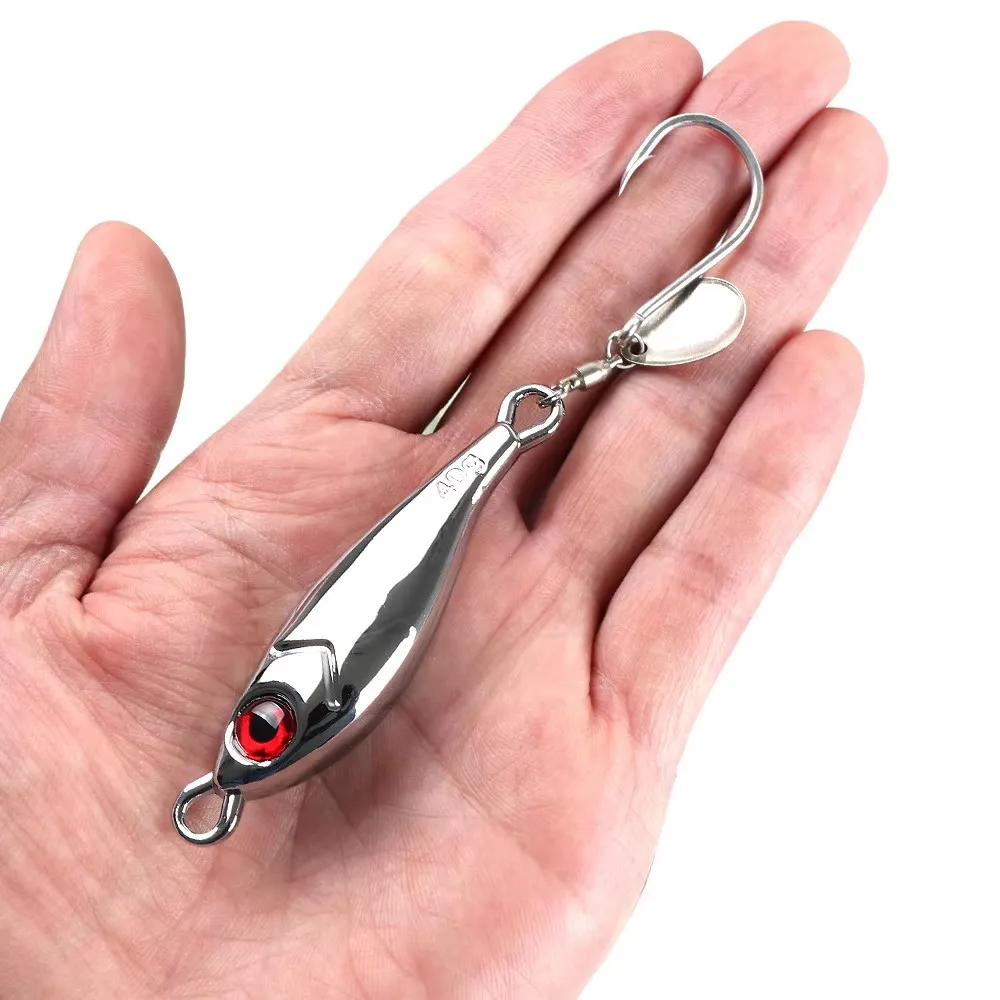 Anzuelos inox con púas, esmerillón giratorio y cuchara para señuelos - imagen 4