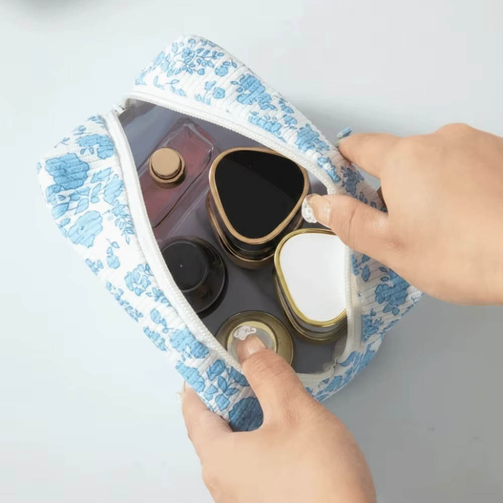 Neceser pana para maquillaje – Bolsa cosméticos con cierre gran capacidad - imagen 2