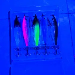 Señuelos de calamar UV holográfico con anzuelo de paraguas afilado