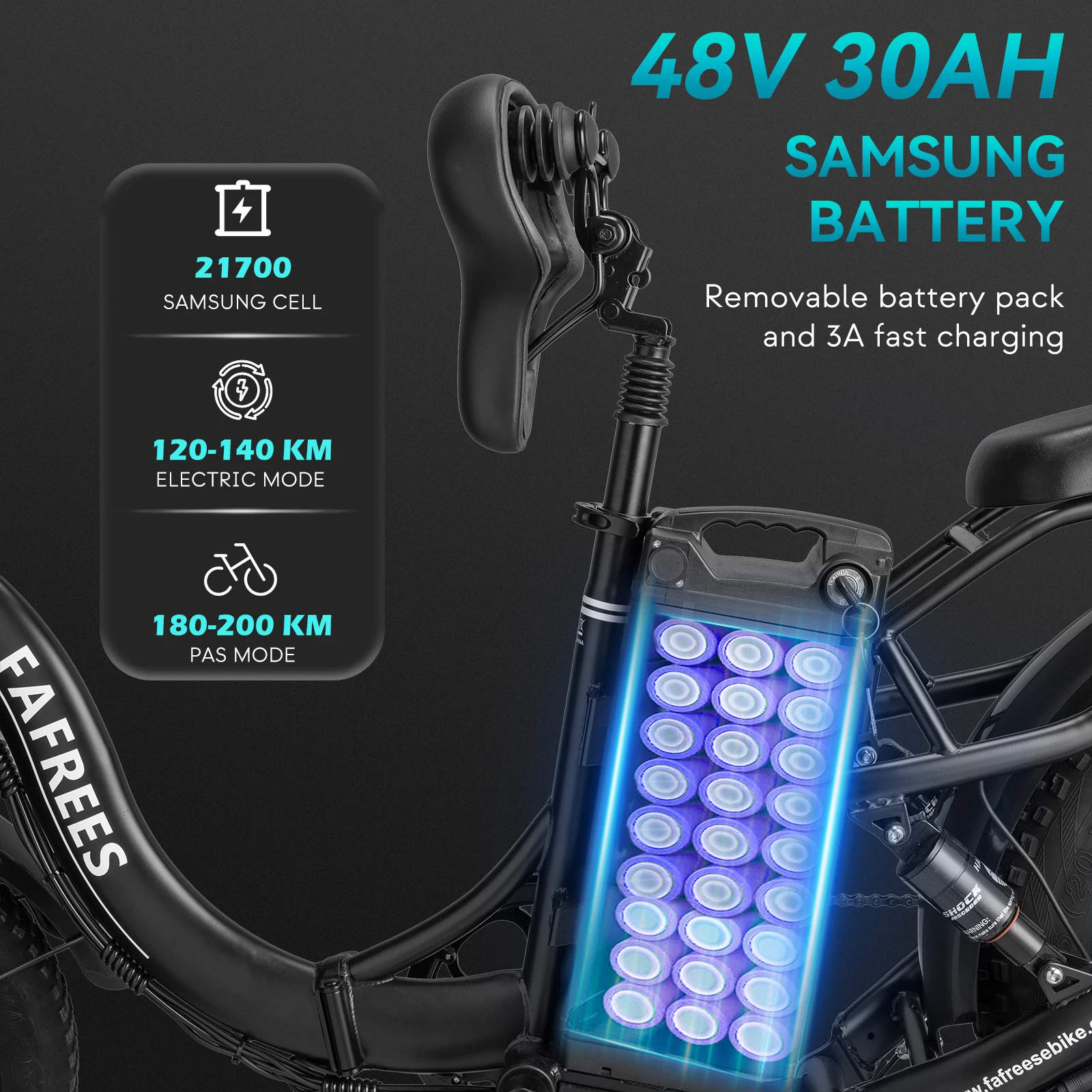 FAFREES F20 – Bicicleta eléctrica MTB 750W pliable para adulto - imagen 4