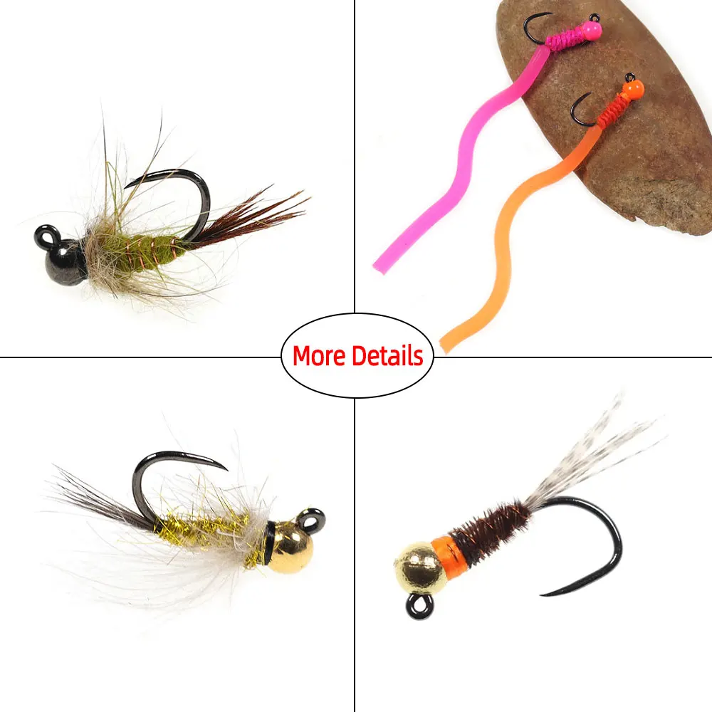 Variedad de ninfas y streamers del kit