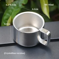Taza titanio doble capa con cuchara estilos variados