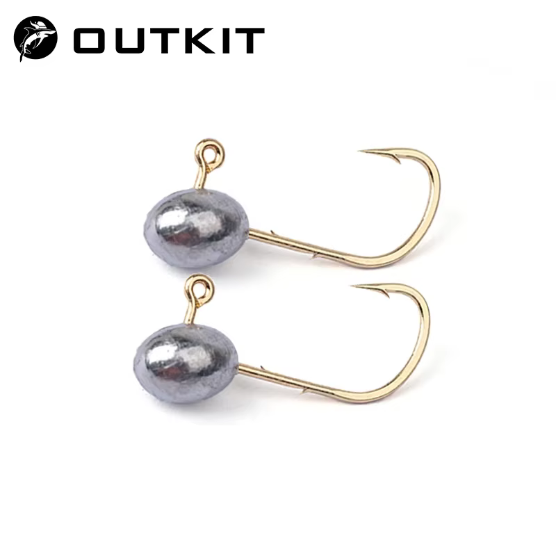 OUTKIT-Mini anzuelos jig head 4X fuerte para trucha y pez roca