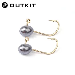 OUTKIT-Mini anzuelos jig head 4X fuerte para trucha y pez roca