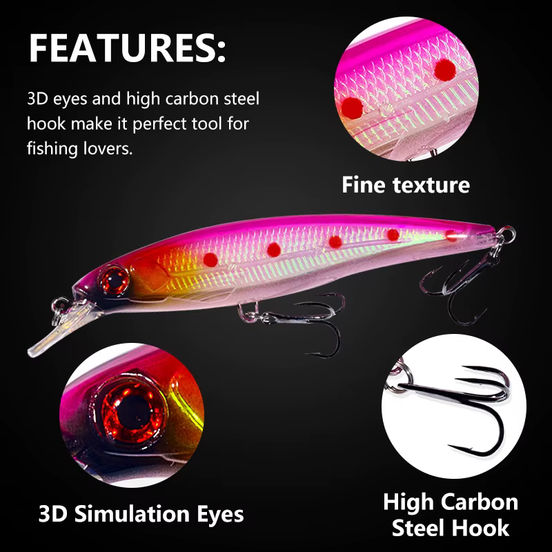 Señuelo Minnow Láser hundimiento lento 11 cm para lucio y carpa - imagen 3