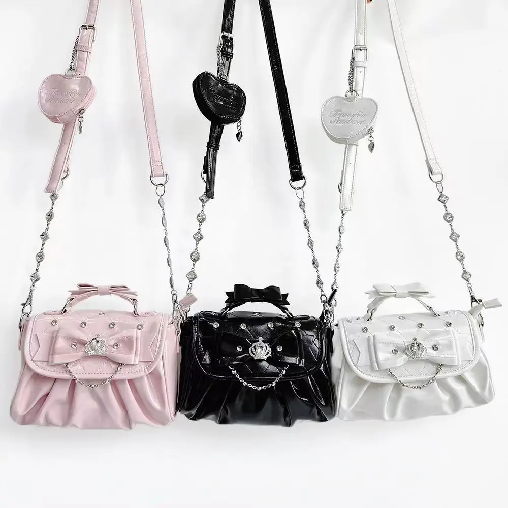 Bolso de hombro Ita Sweet Lolita con asa de lazo y plisado - imagen 3