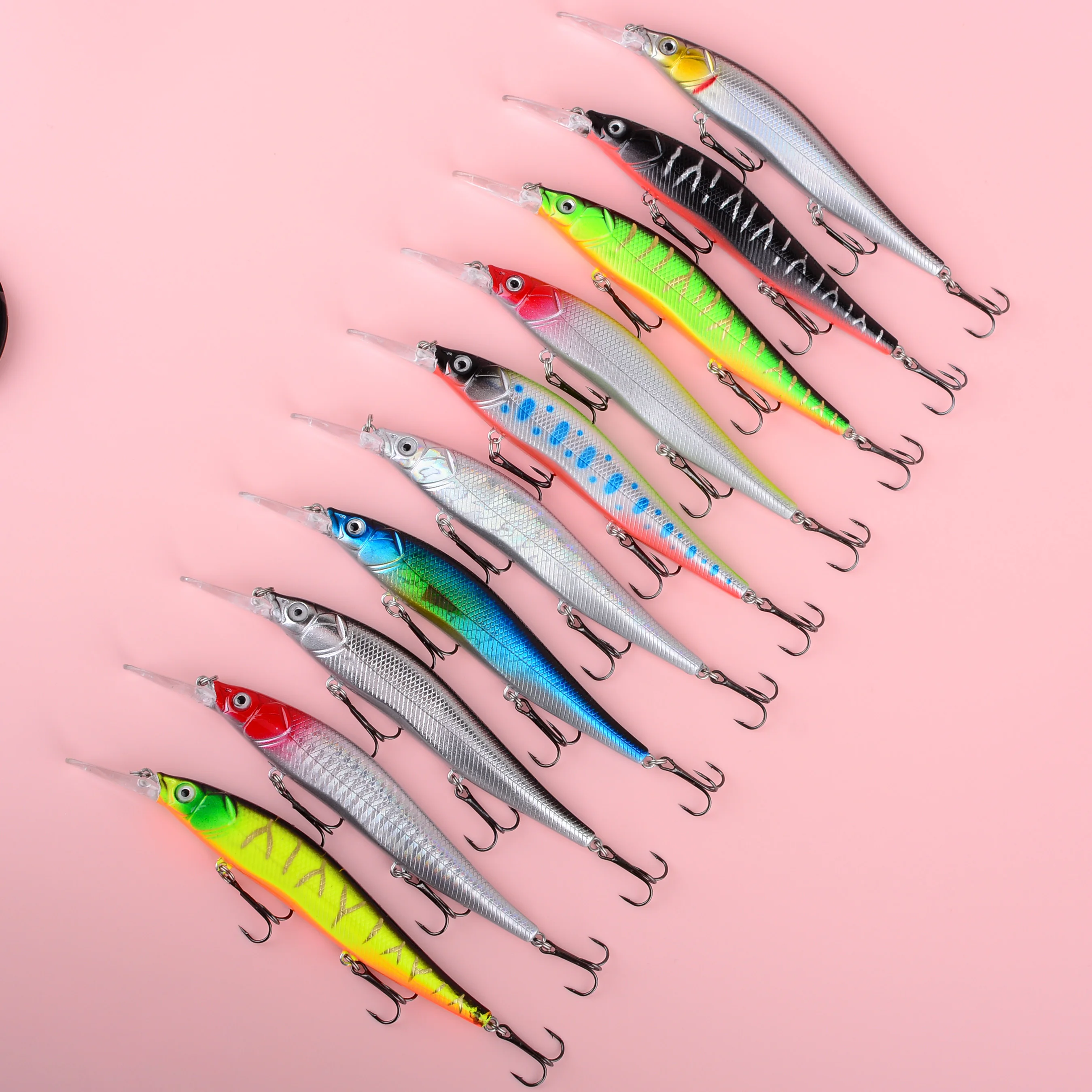Acción de pesca con señuelos jerkbait