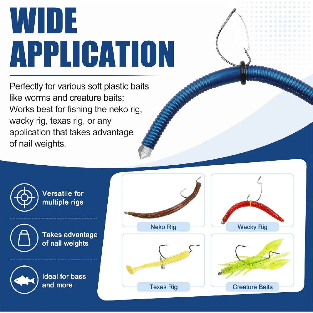Pesas Wacky Worm tipo clavo insertables para Neko Rig y trucha - imagen 3