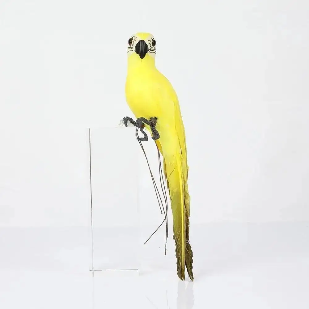 Figura de loro de simulación hecha a mano con plumas para jardín - imagen 5