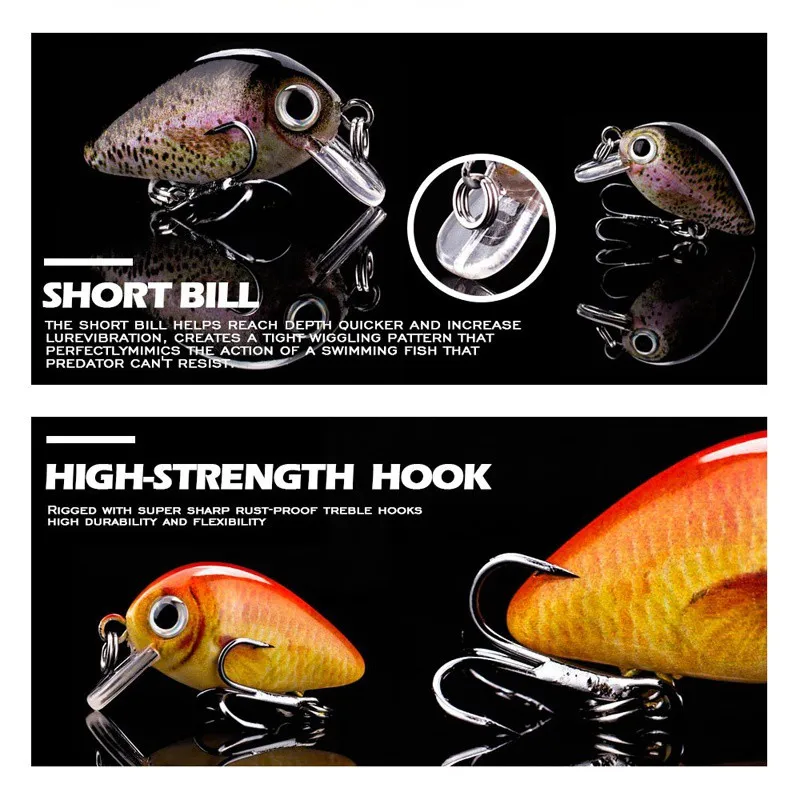 Mini señuelos swimbait realistas de manivela con caja de aparejos - imagen 4