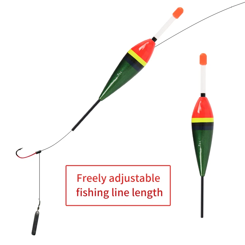 Flotador luminoso vertical de madera para pesca con larguero - imagen 4