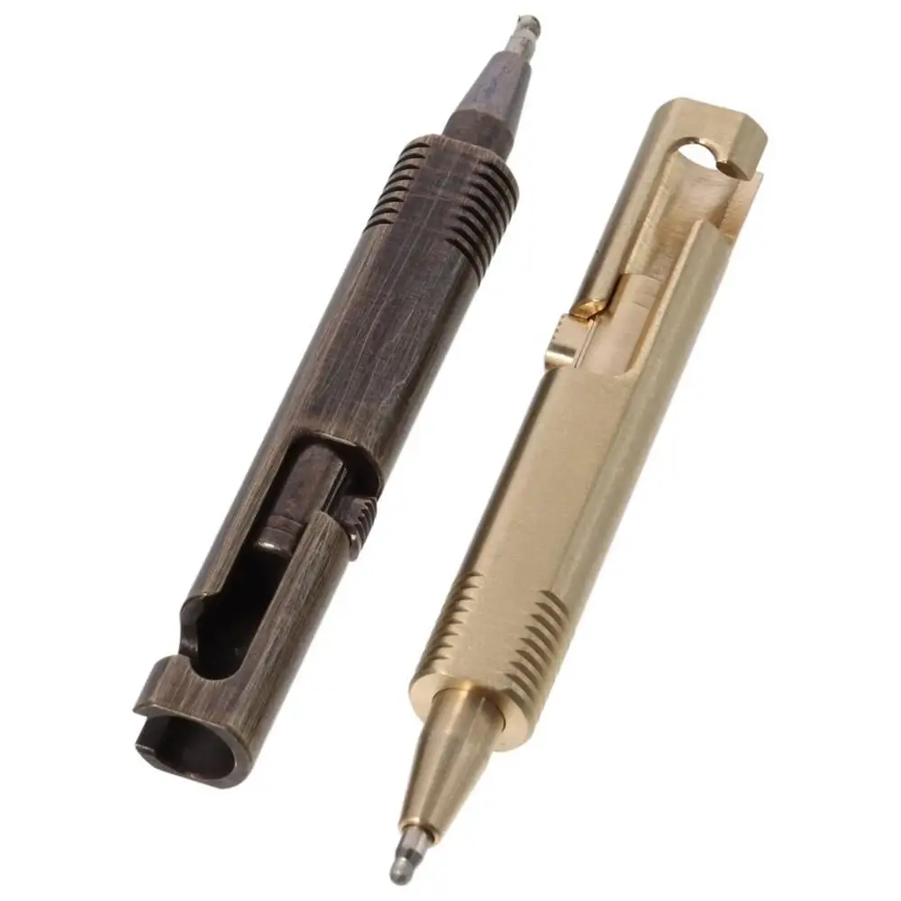 Bolígrafo de latón retráctil recargable – Mini para bolsillo y firma - imagen 4