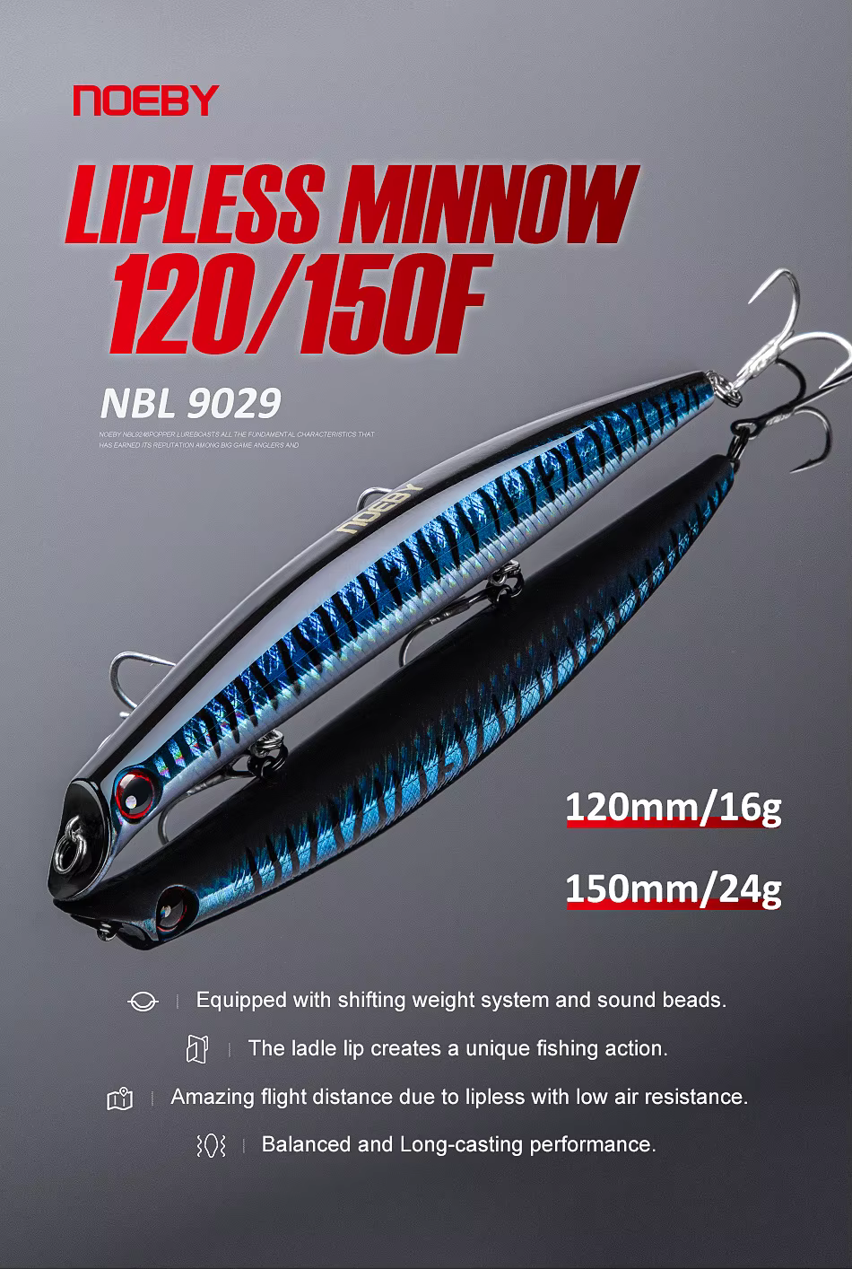 Señuelo NOEBY Sasuke Minnow flotante sin labio
