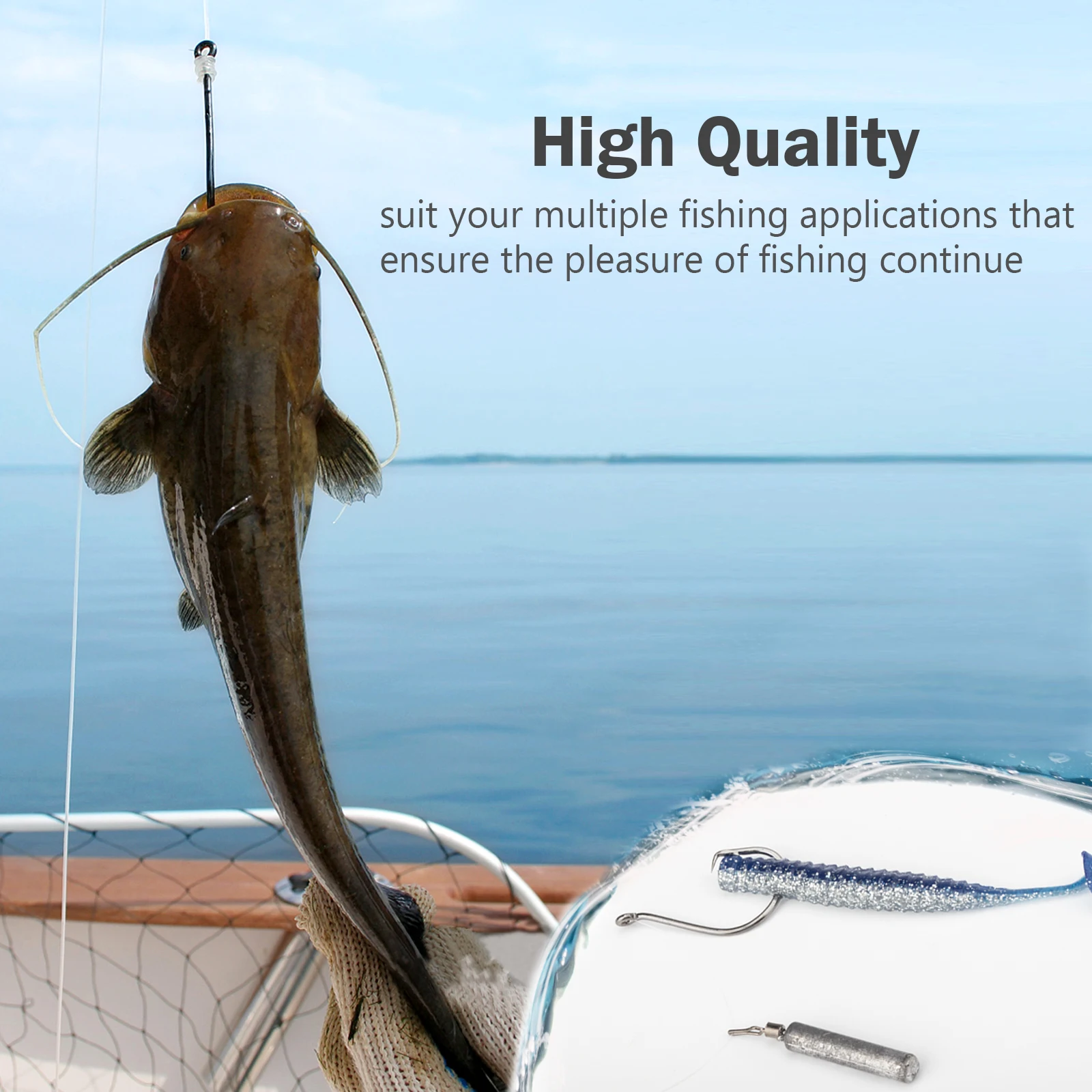 THKFISH Anzuelos de Siluro tipo Círculo – Acero carbono para cebo - imagen 3