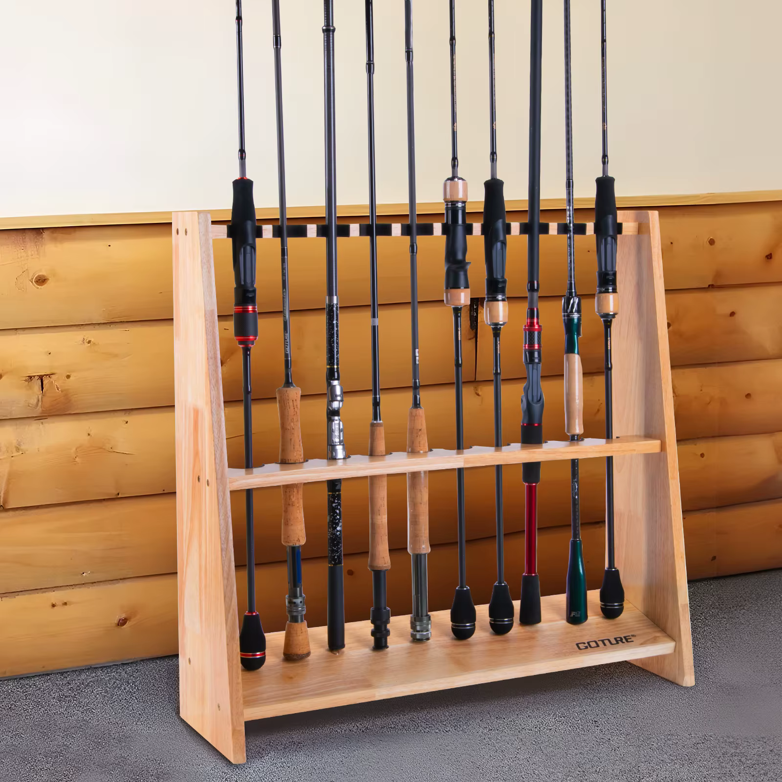Soporte de Cañas de Pescar Goture – Estantería de Pared