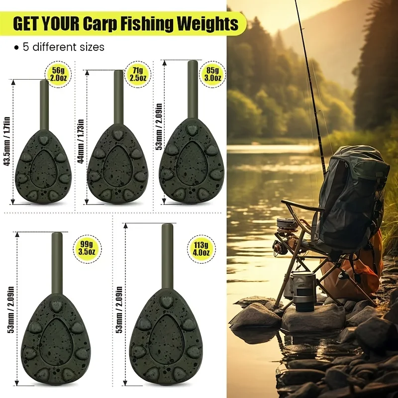 Plomos carpa en línea con agarre elevado para lanzamiento largo - imagen 2