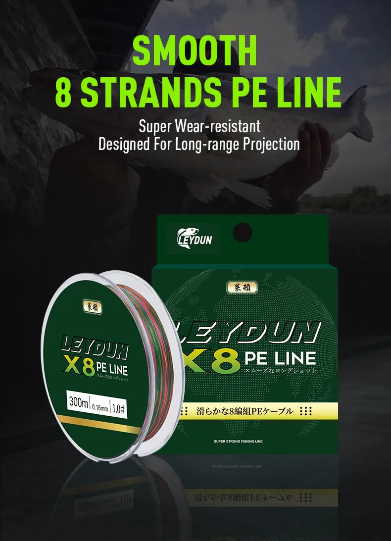 Línea trenzada 8 hebras vista superior