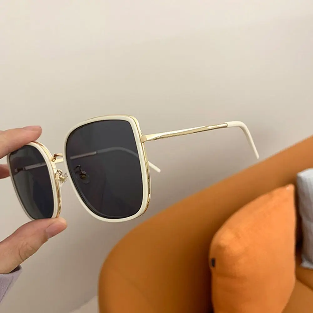 Gafas de sol retro cuadradas UV400 gran tamaño montura metálica - imagen 5