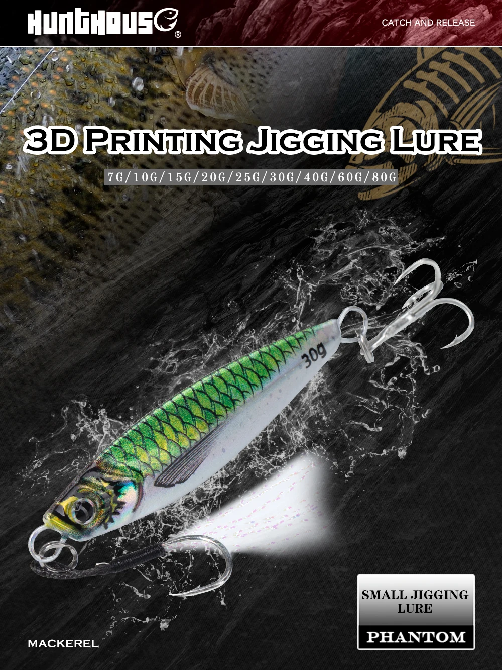 Señuelo metálico impreso en 3D para jigging lento