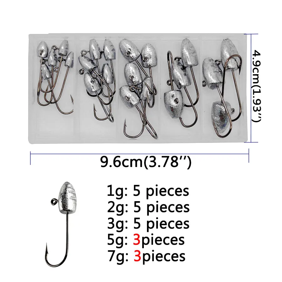Anzuelos Jig Head para vinilo con púas y vástago largo - imagen 4