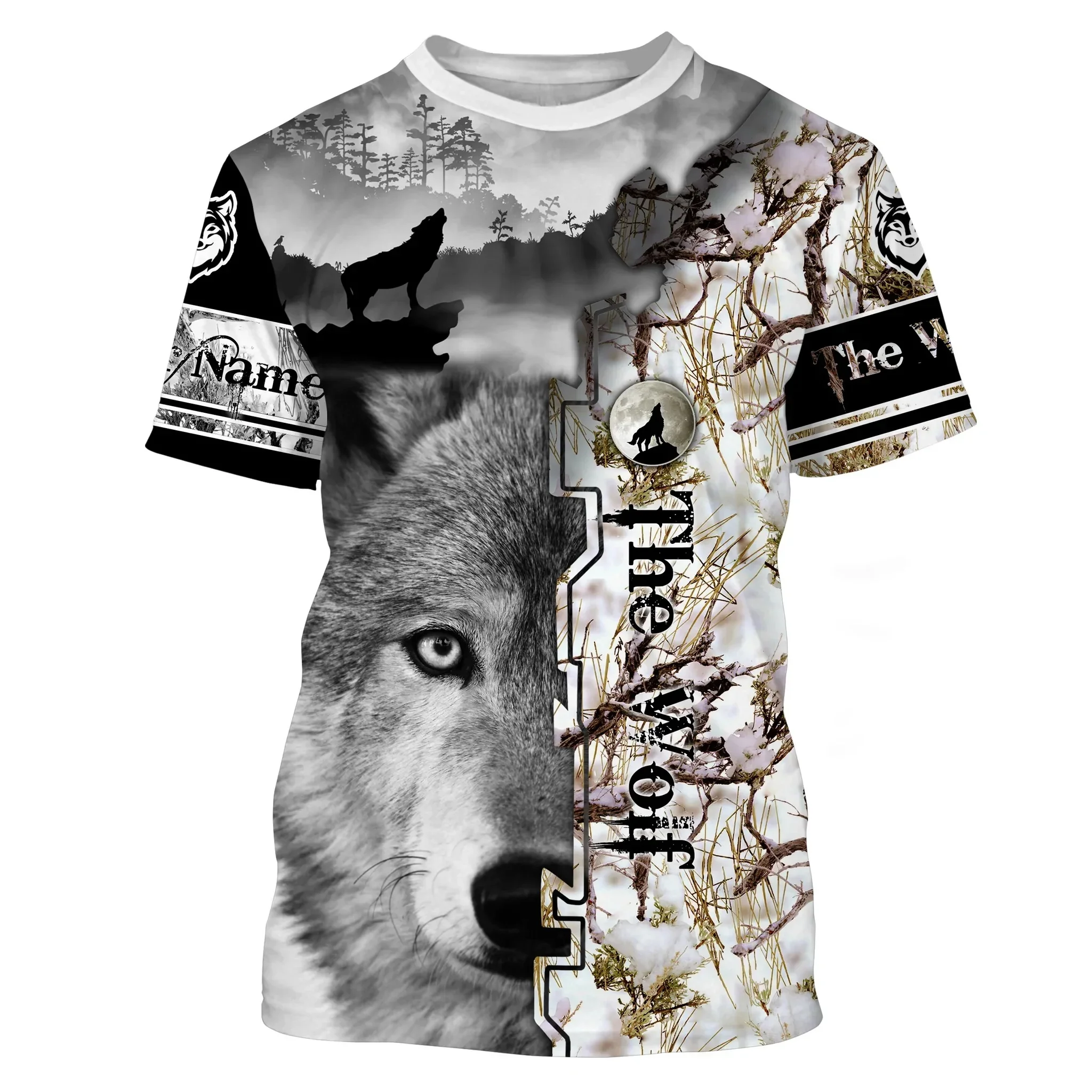 Camiseta y pantalón corto estampado 3D caza lobo/cervo personalizable - imagen 2
