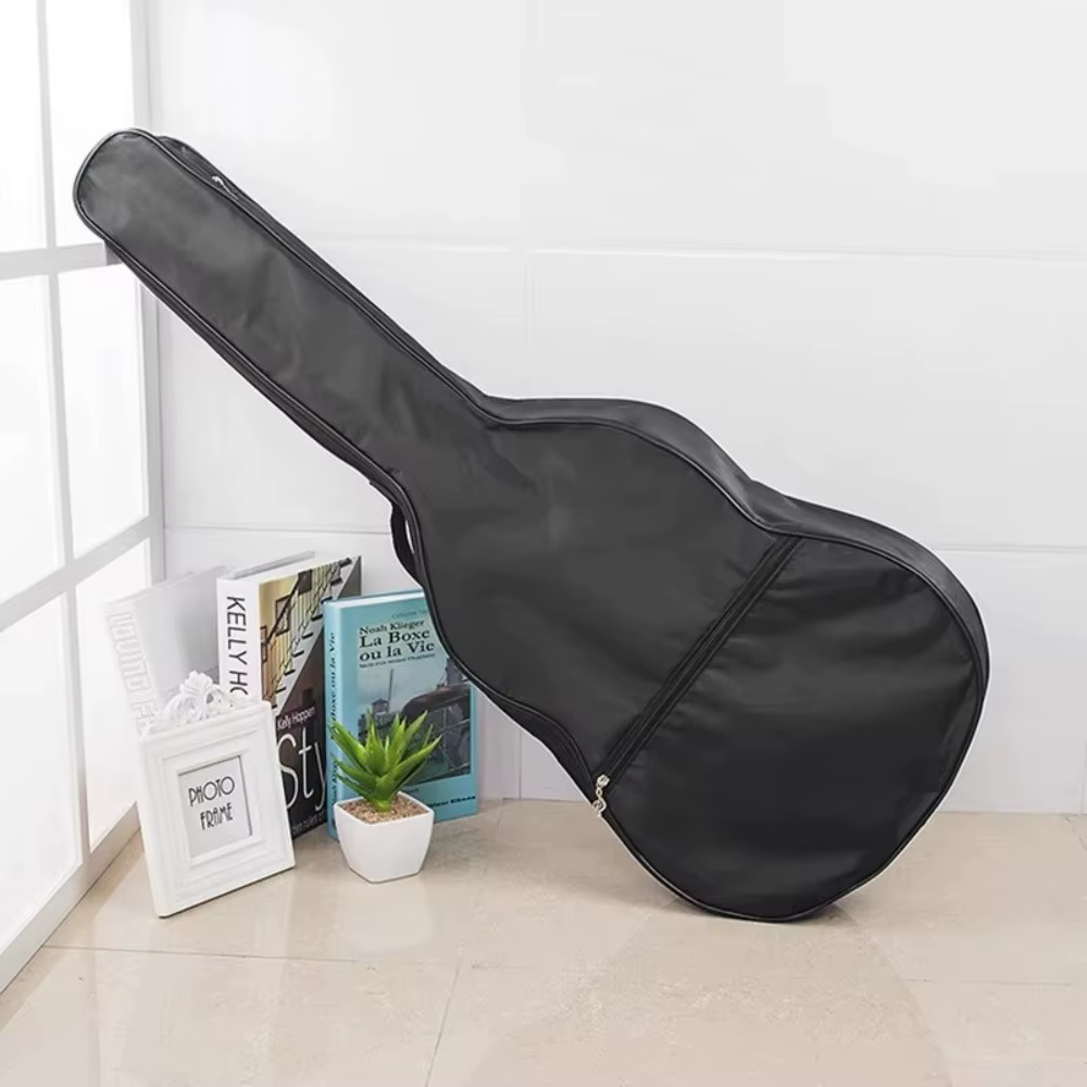 Funda de guitarra Oxford negra, resistente y práctica para almacenamiento