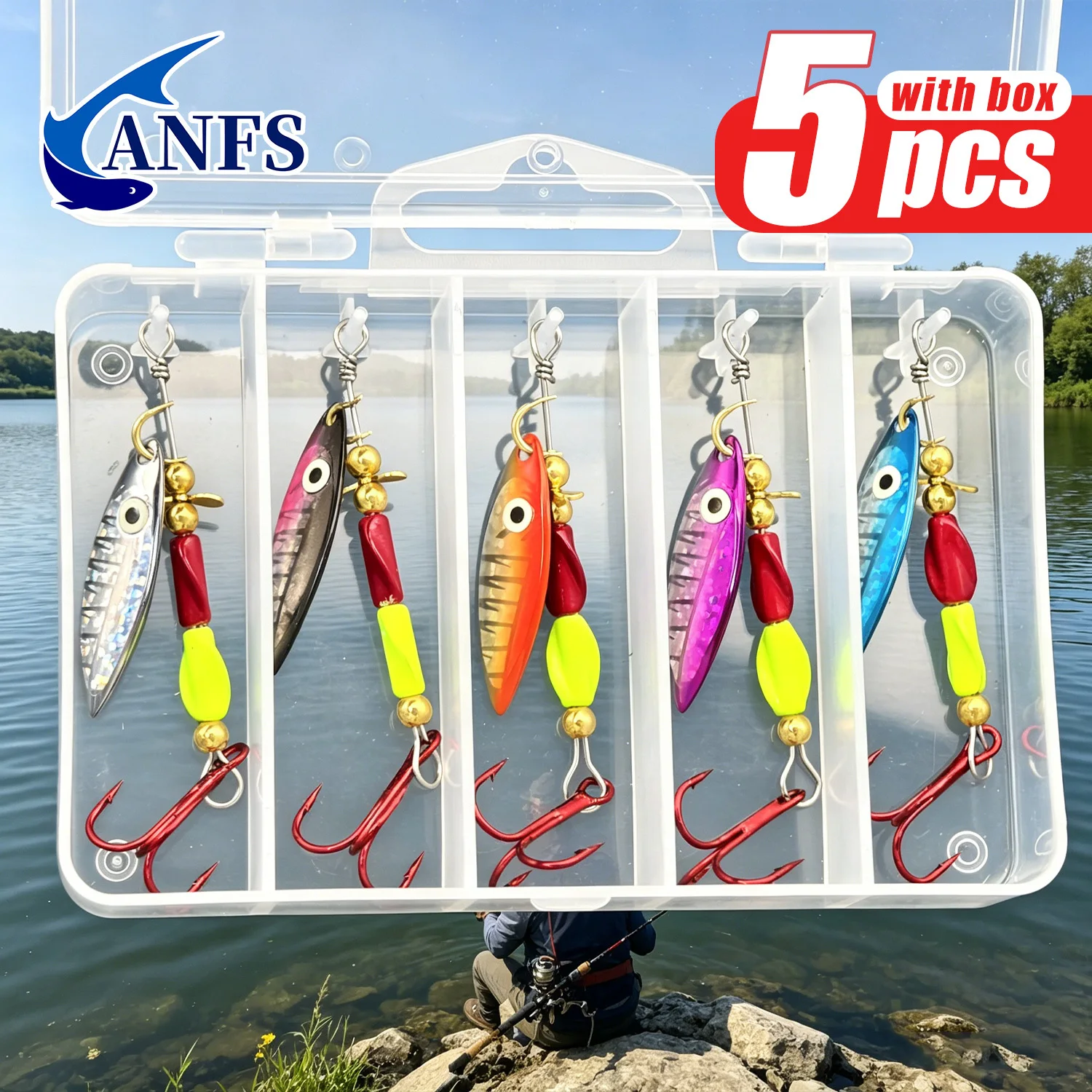 ANFS señuelos giratorios de metal duro para lubina y trucha - imagen 5