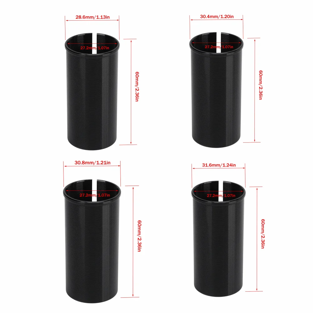 Adaptador reductor tija de sillín de aluminio negro fácil de instalar - imagen 5