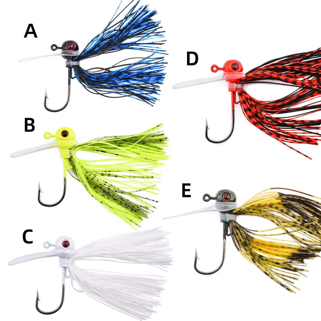 Spinner con cabeza jig y ojo 3D anti-ensartamiento para lubina - imagen 4