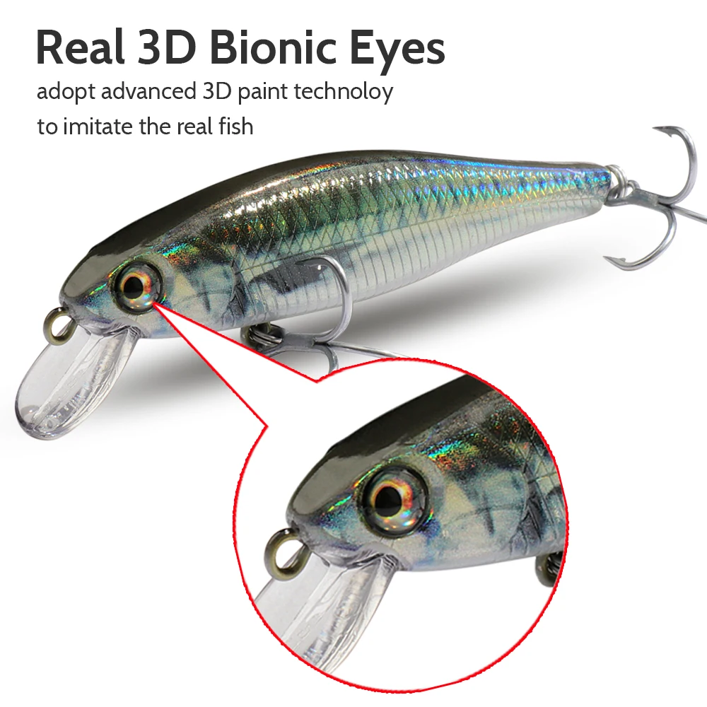 GOBAIT Swimbait suspendido Minnow Cranbait – Cebo jerkbait - imagen 2
