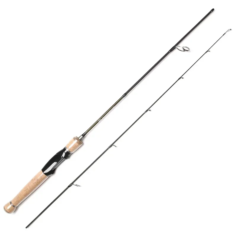 caña ultraligera fibra de carbono para trucha mango madera - imagen 2