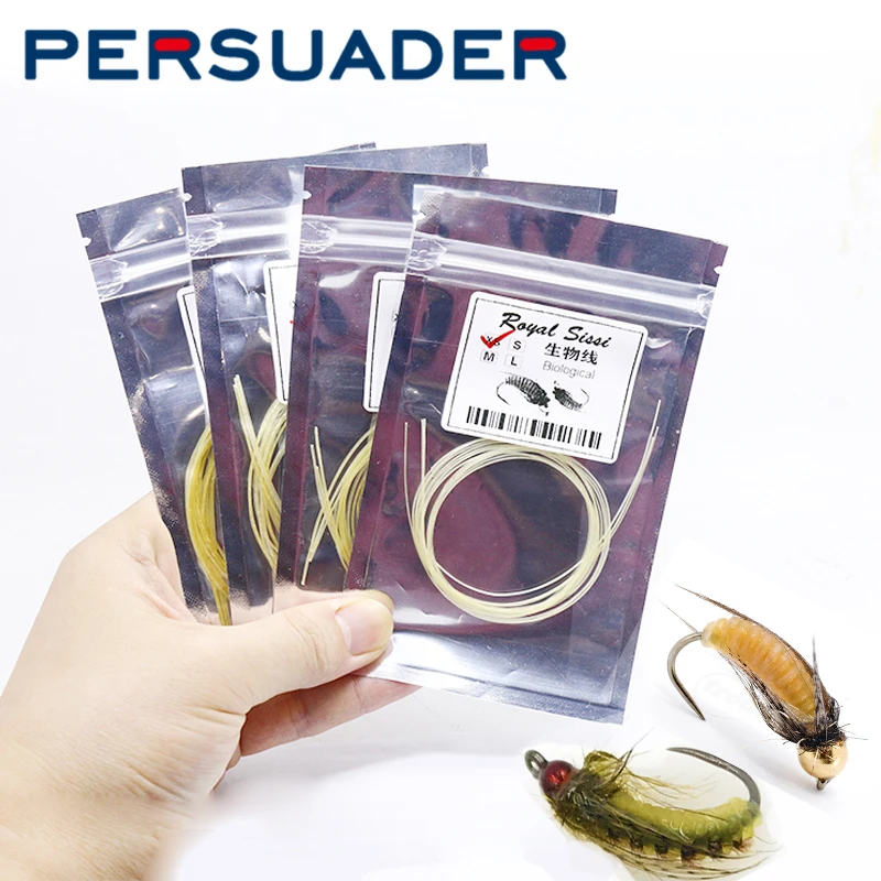 Mosca de trucha Caddis Pupa beige natural con ribetes segmentados - imagen 4