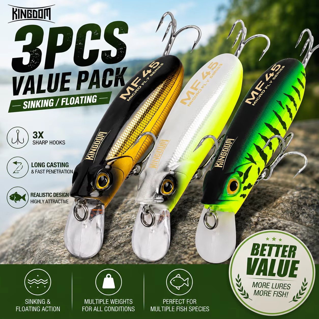 Wobbler micro Swimbait hundible de lanzamiento largo - imagen 2